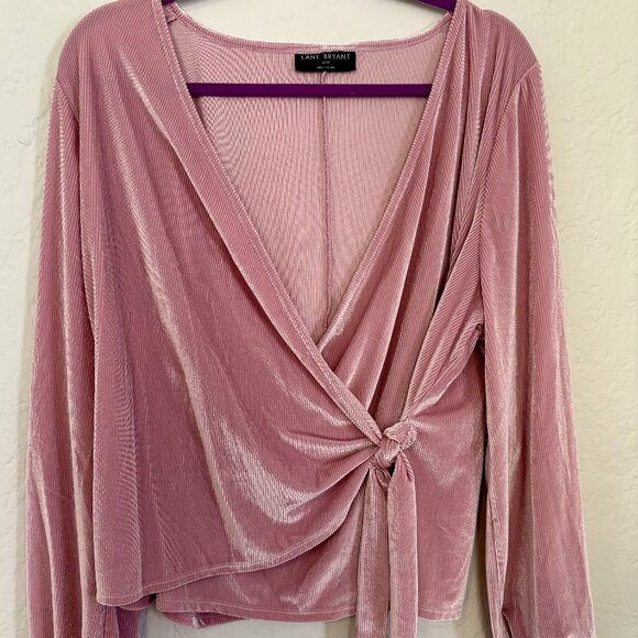 Lane Bryant 22/24 pink wrap top - Picture 1 of 3